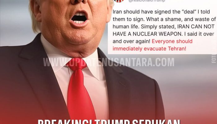 Breaking News ! Trump Serukan Evakuasi Massal dari Tehran, Dunia Tegang